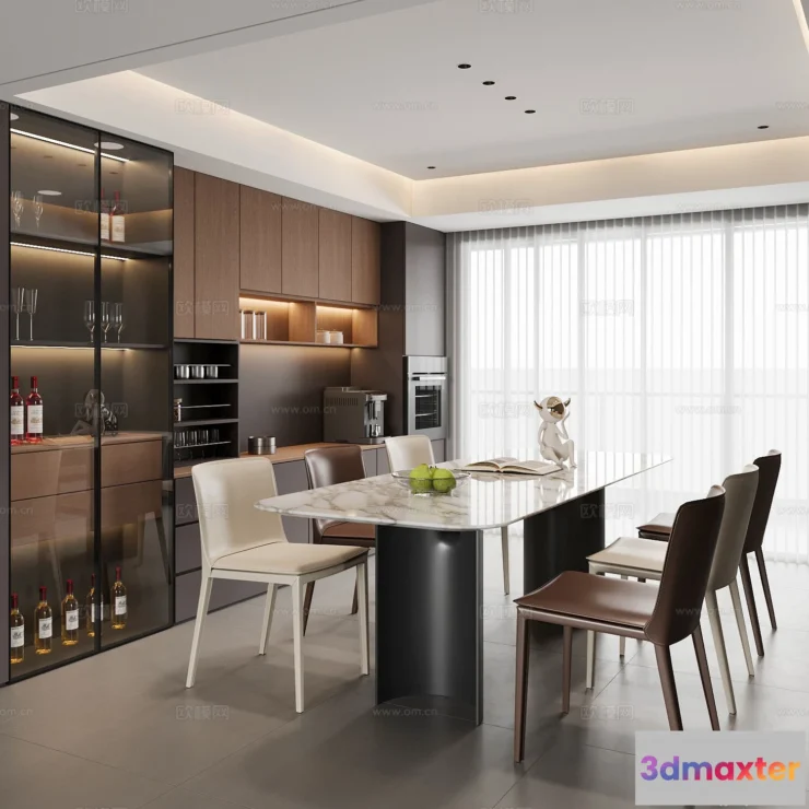 1535158 - Dining Room - 3D Model For Interior Design - 10749 3D Max