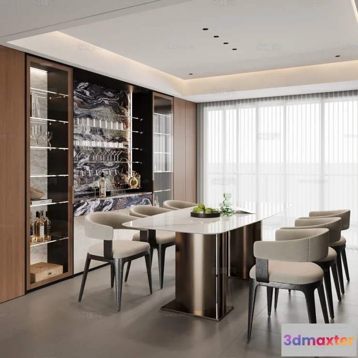 1535162 - Dining Room - 3D Model For Interior Design - 10751 3D Max