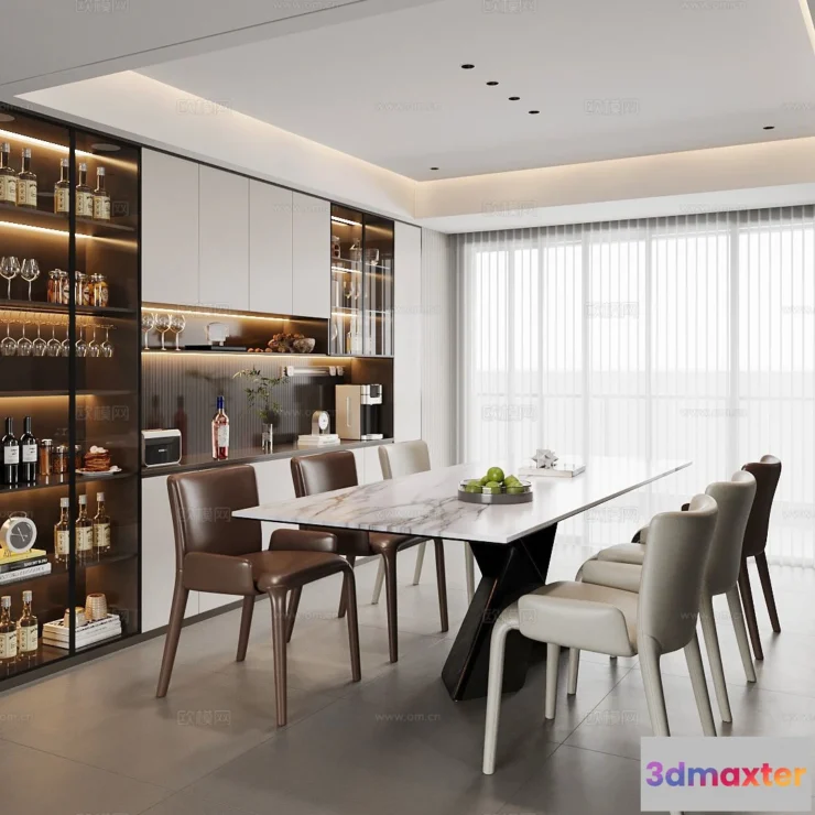 1535172 - Dining Room - 3D Model For Interior Design - 10756 3D Max