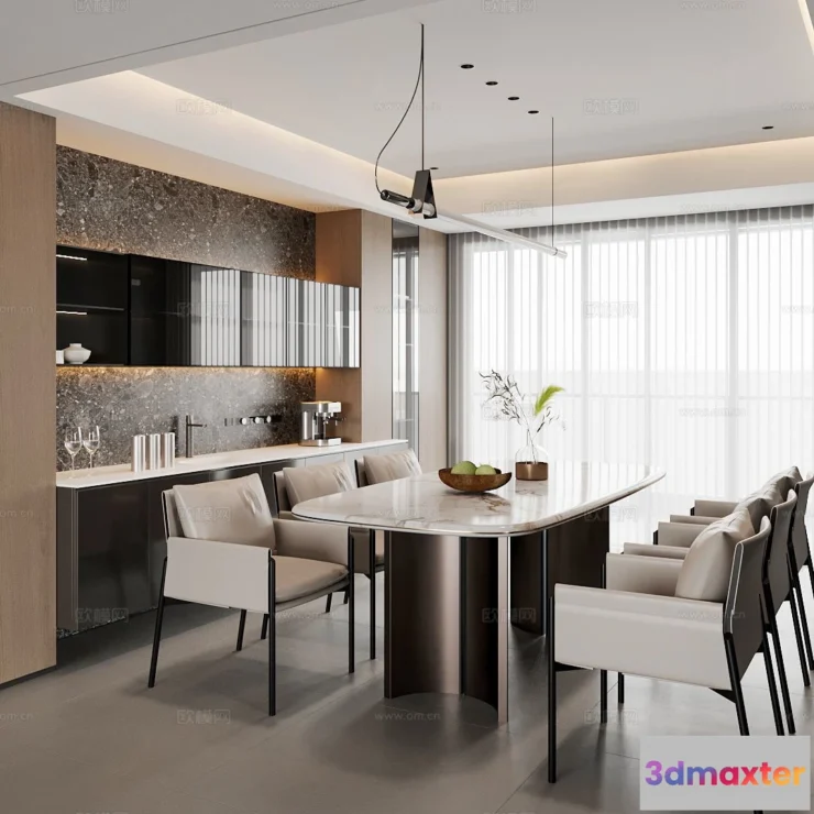 1535174 - Dining Room - 3D Model For Interior Design - 10757 3D Max