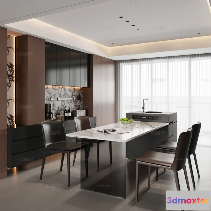 1535176 - Dining Room - 3D Model For Interior Design - 10758 3D Max
