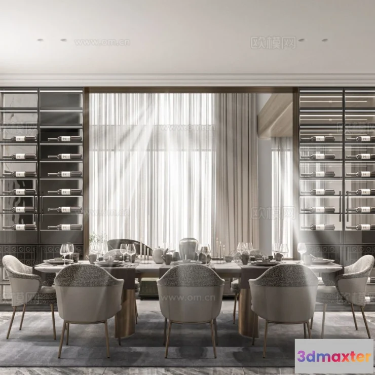 1535182 - Dining Room - 3D Model For Interior Design - 10761 3D Max