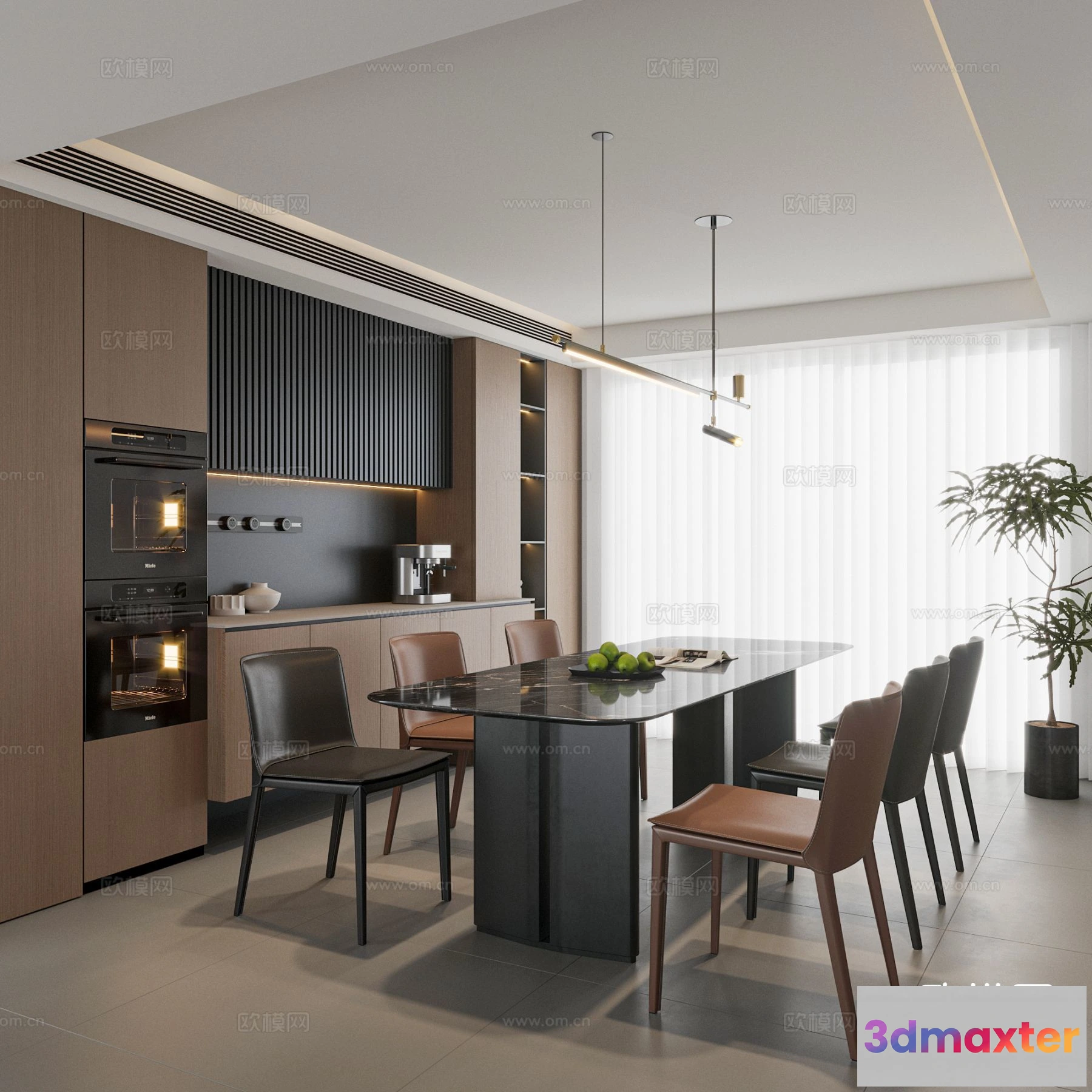 1535186 - Dining Room - 3D Model For Interior Design - 10763 3D Max