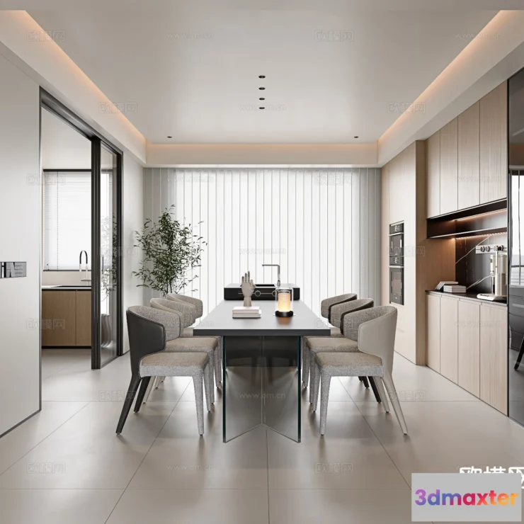 1535208 - Dining Room - 3D Model For Interior Design - 10774 3D Max