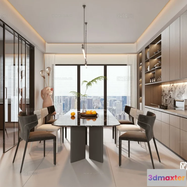 1535212 - Dining Room - 3D Model For Interior Design - 10776 3D Max