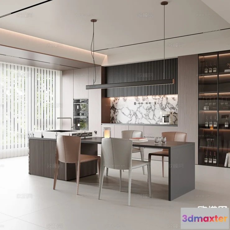 1535222 - Dining Room - 3D Model For Interior Design - 10781 3D Max