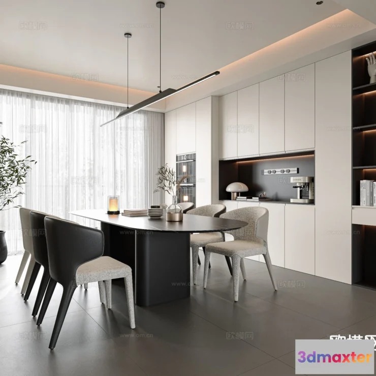 1535224 - Dining Room - 3D Model For Interior Design - 10782 3D Max