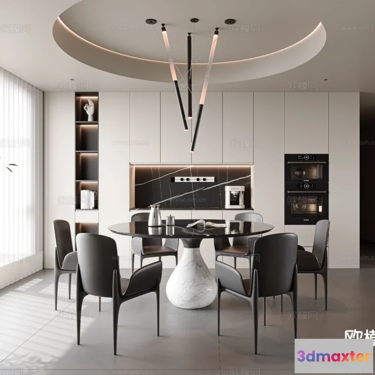 1535230 - Dining Room - 3D Model For Interior Design - 10785 3D Max