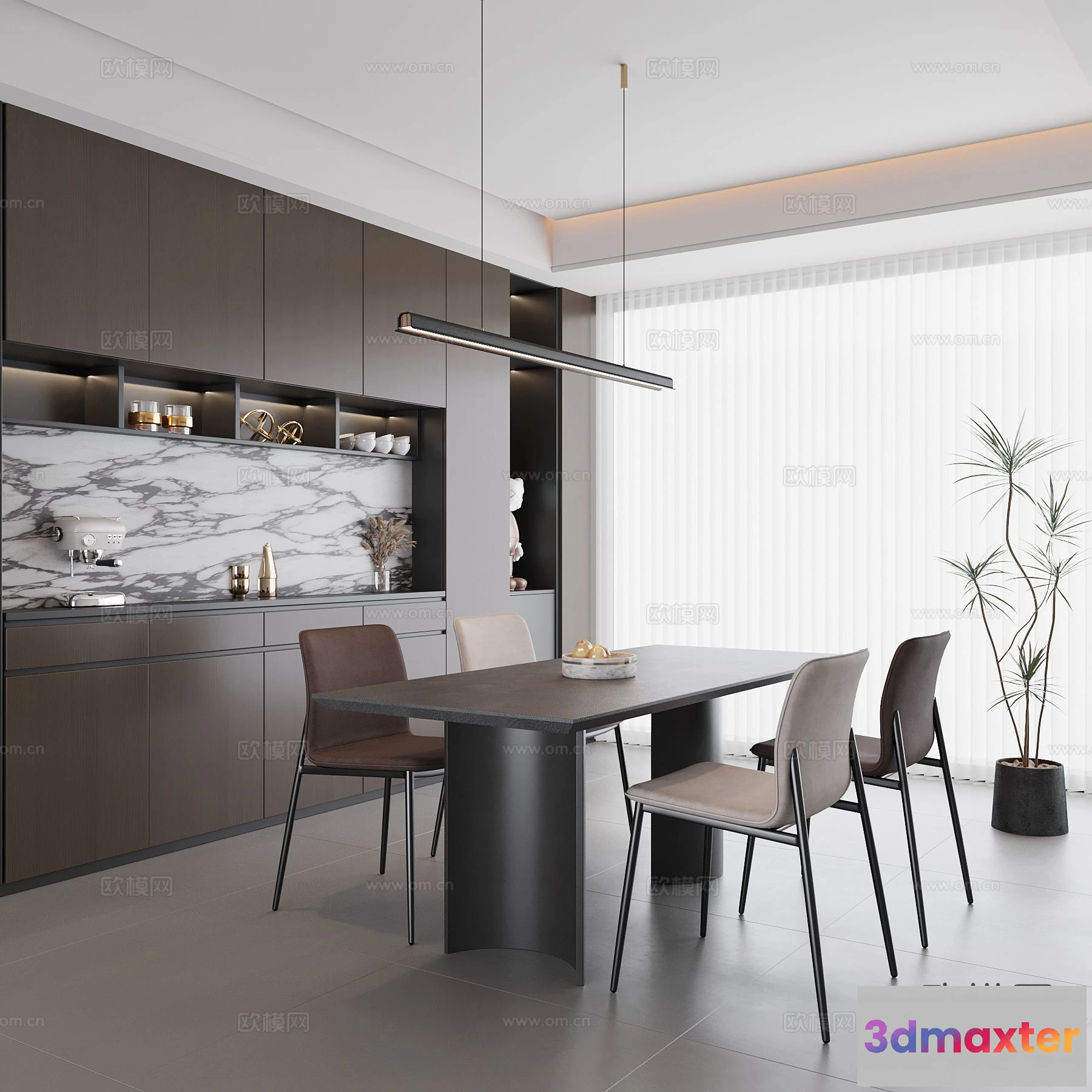 1535232 - Dining Room - 3D Model For Interior Design - 10786 3D Max