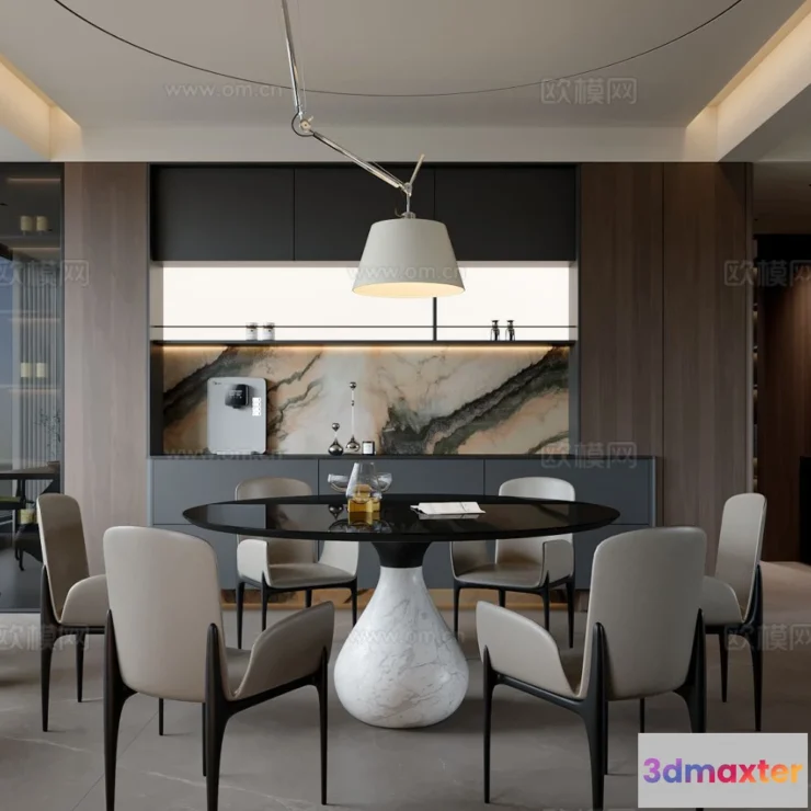 1535238 - Dining Room - 3D Model For Interior Design - 10789 3D Max