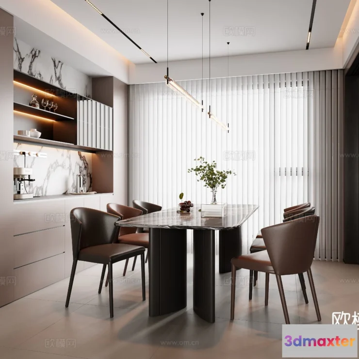 1535240 - Dining Room - 3D Model For Interior Design - 10790 3D Max