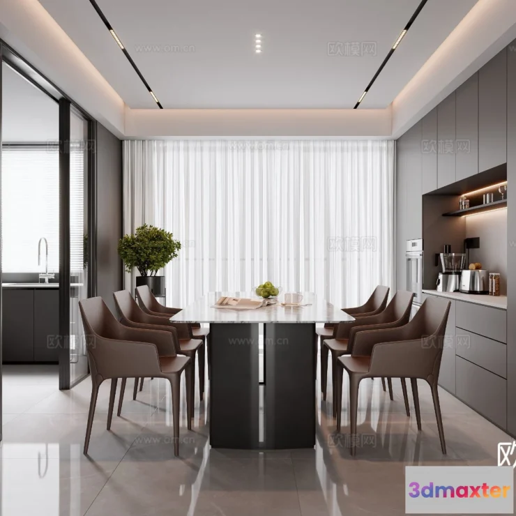 1535272 - Dining Room - 3D Model For Interior Design - 10806 3D Max