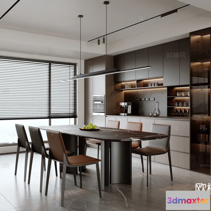 1535274 - Dining Room - 3D Model For Interior Design - 10807 3D Max