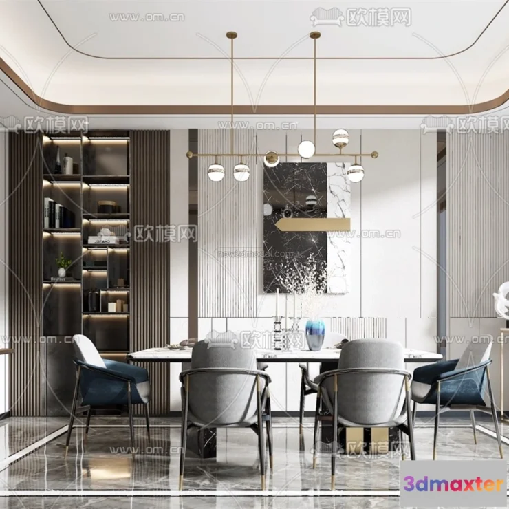 1575324 - Luxury Style Interior 3D Blocks - Dining Room 3D Model - 152 3D Max