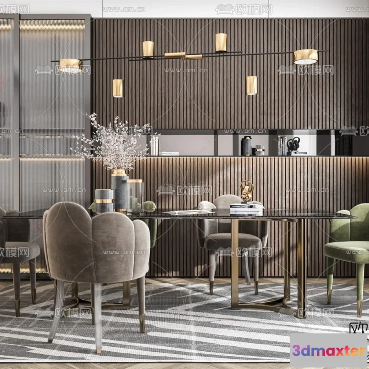 1575326 - Luxury Style Interior 3D Blocks - Dining Room 3D Model - 153 3D Max