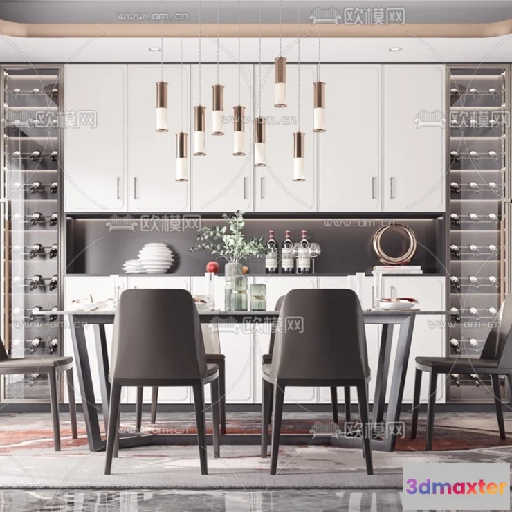 1575328 - Luxury Style Interior 3D Blocks - Dining Room 3D Model - 154 3D Max