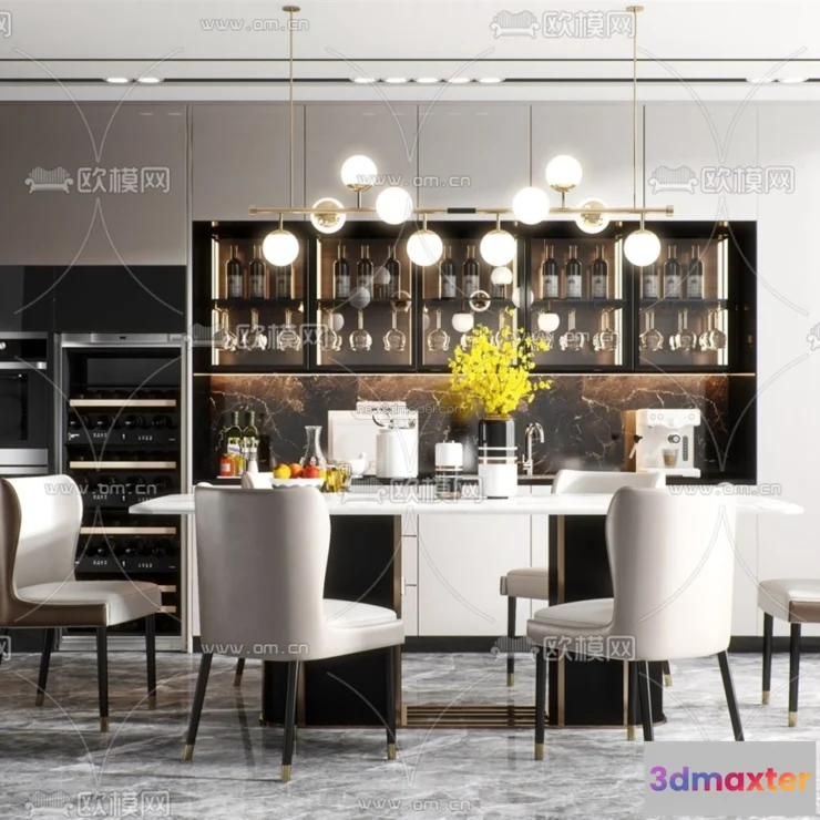 1575346 - Luxury Style Interior 3D Blocks - Dining Room 3D Model - 163 3D Max