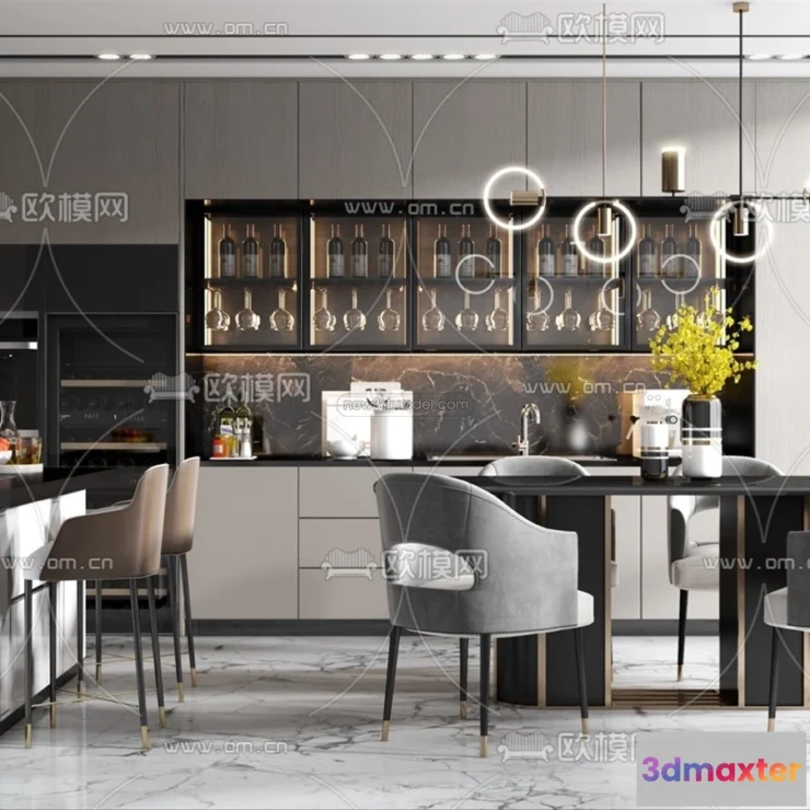 1575362 - Luxury Style Interior 3D Blocks - Dining Room 3D Model - 171 3D Max