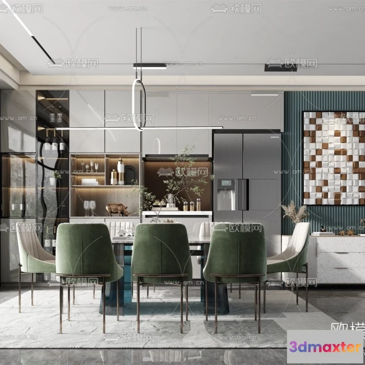 1575382 - Luxury Style Interior 3D Blocks - Dining Room 3D Model - 181 3D Max
