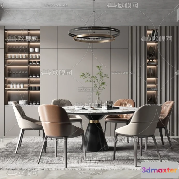 1575398 - Luxury Style Interior 3D Blocks - Dining Room 3D Model - 189 3D Max