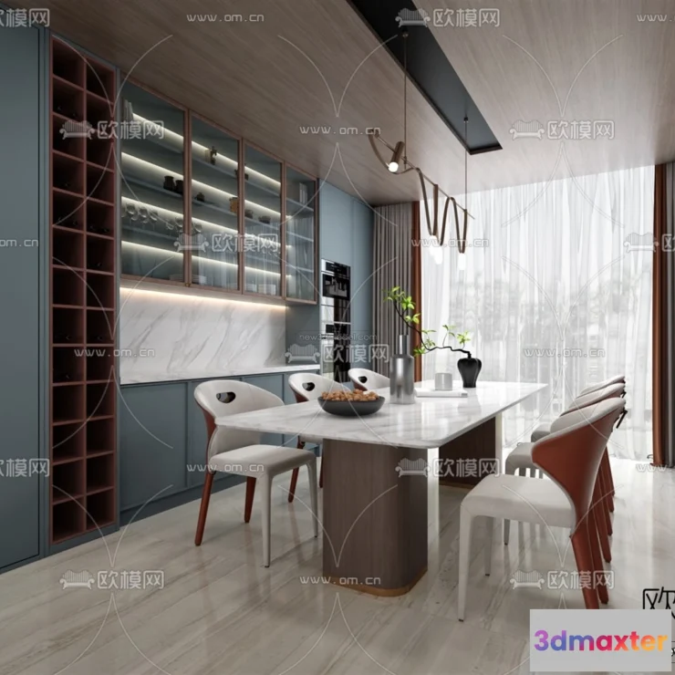 1575404 - Luxury Style Interior 3D Blocks - Dining Room 3D Model - 192 3D Max