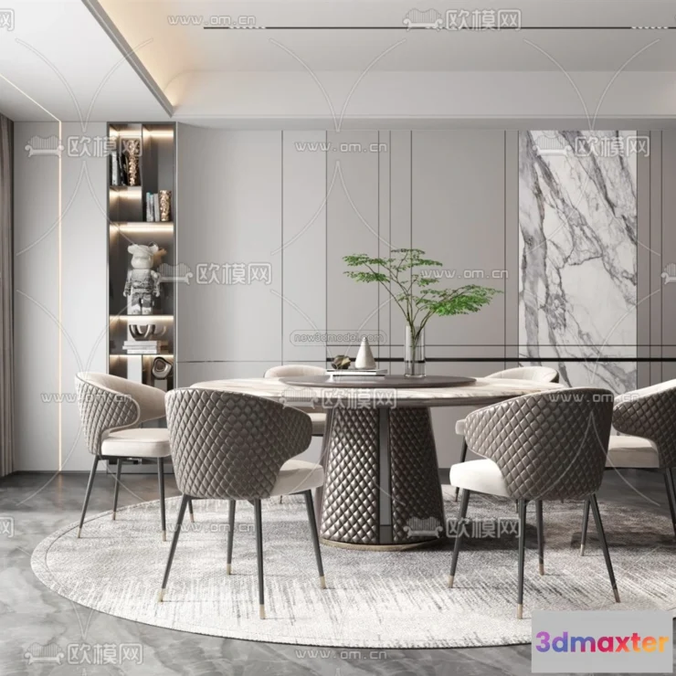 1575406 - Luxury Style Interior 3D Blocks - Dining Room 3D Model - 193 3D Max