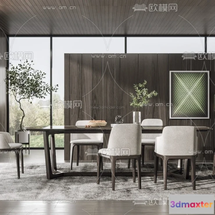 1575420 - Modern Style Interior 3D Blocks - Dining Room 3D Model - 148 3D Max