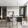 1575424 - Modern Style Interior 3D Blocks - Dining Room 3D Model - 150 3D Max