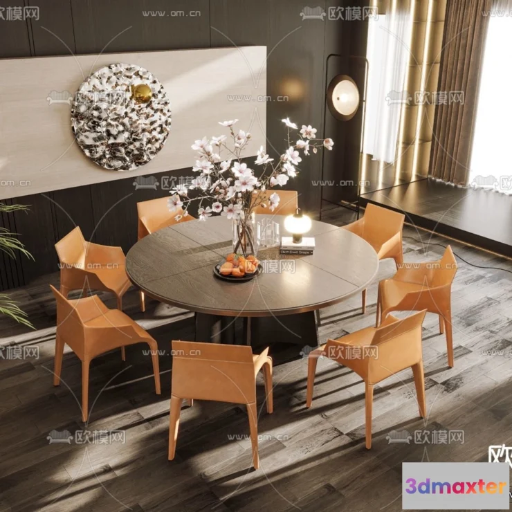1575436 - Modern Style Interior 3D Blocks - Dining Room 3D Model - 156 3D Max