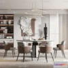 1575440 - Modern Style Interior 3D Blocks - Dining Room 3D Model - 158 3D Max