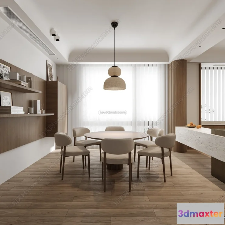 1575460 - Minimalist Style Interior 3D Blocks - Dining Room 3D Model - 228 3D Max