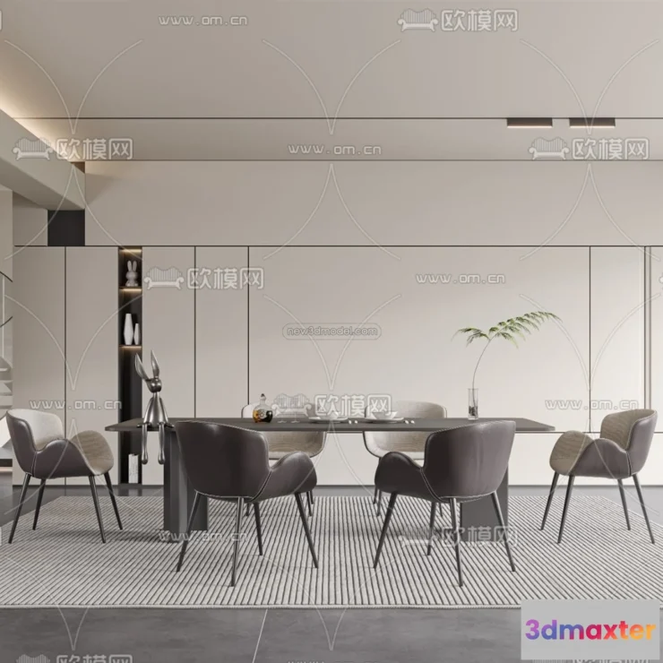 1575474 - Minimalist Style Interior 3D Blocks - Dining Room 3D Model - 235 3D Max