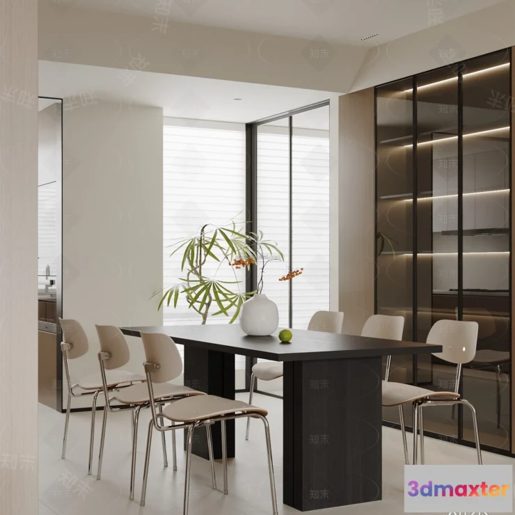 1575486 - Minimalist Style Interior 3D Blocks - Dining Room 3D Model - 241 3D Max