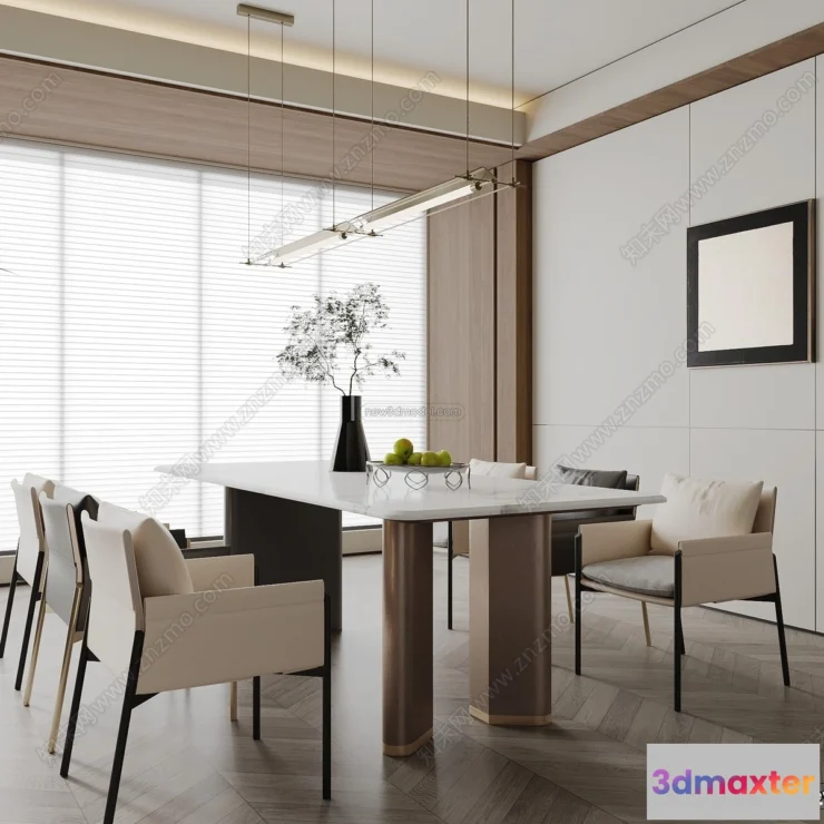 1575488 - Minimalist Style Interior 3D Blocks - Dining Room 3D Model - 242 3D Max