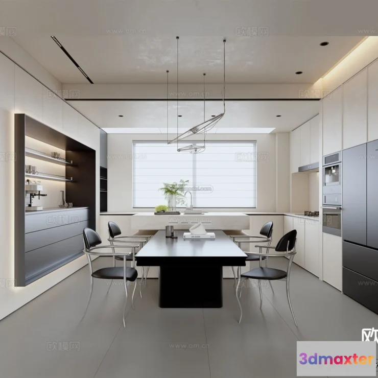 1575490 - Minimalist Style Interior 3D Blocks - Dining Room 3D Model - 243 3D Max