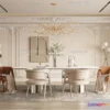 1575514 - Cream Style Interior 3D Blocks - Dining Room 3D Model - 184 3D Max