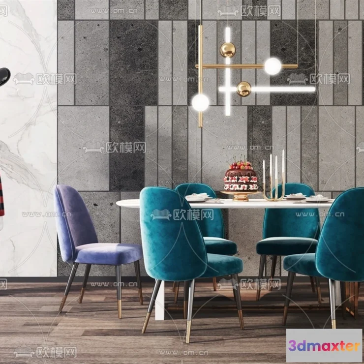 1575546 - Nordic Style Interior 3D Blocks - Dining Room 3D Model - 396 3D Max