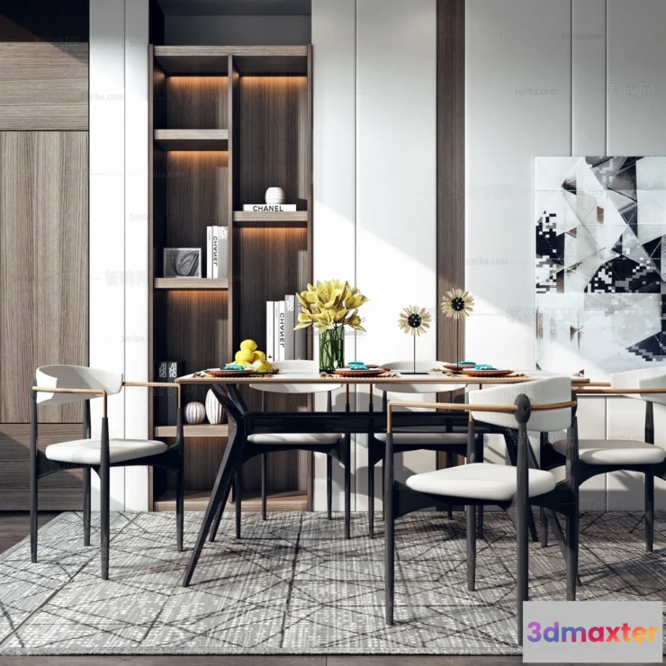 1575558 - Nordic Style Interior 3D Blocks - Dining Room 3D Model - 402 3D Max