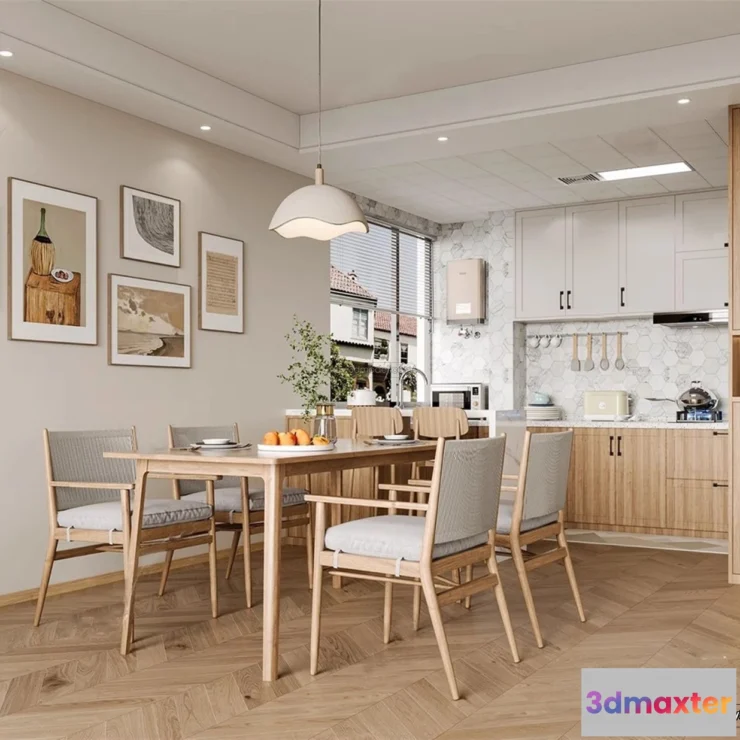 1575564 - Nordic Style Interior 3D Blocks - Dining Room 3D Model - 405 3D Max