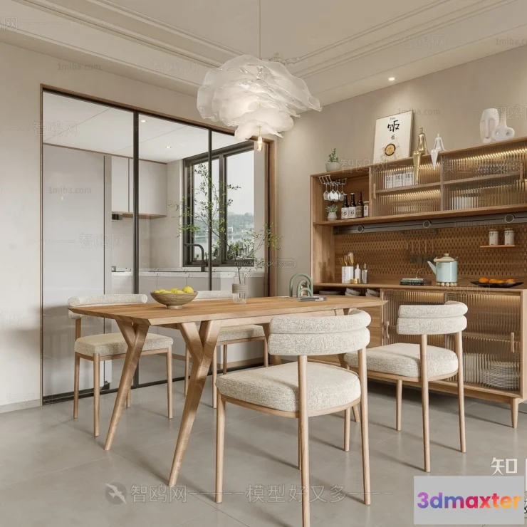 1575568 - Nordic Style Interior 3D Blocks - Dining Room 3D Model - 407 3D Max