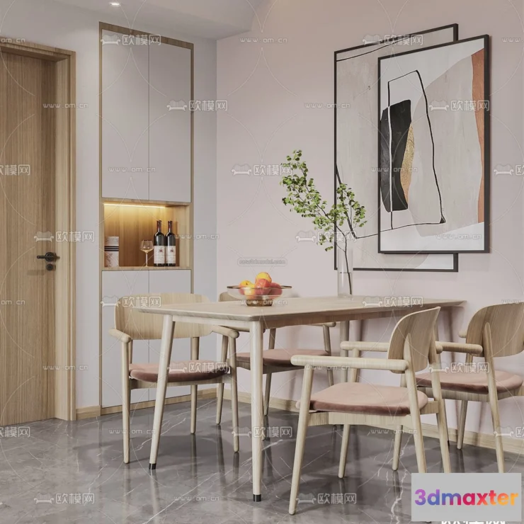 1575570 - Nordic Style Interior 3D Blocks - Dining Room 3D Model - 408 3D Max