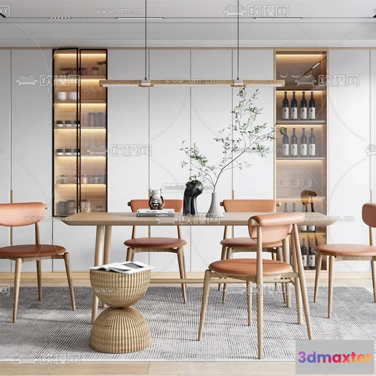 1575578 - Nordic Style Interior 3D Blocks - Dining Room 3D Model - 412 3D Max