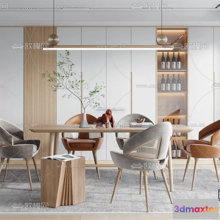 1575588 - Nordic Style Interior 3D Blocks - Dining Room 3D Model - 417 3D Max