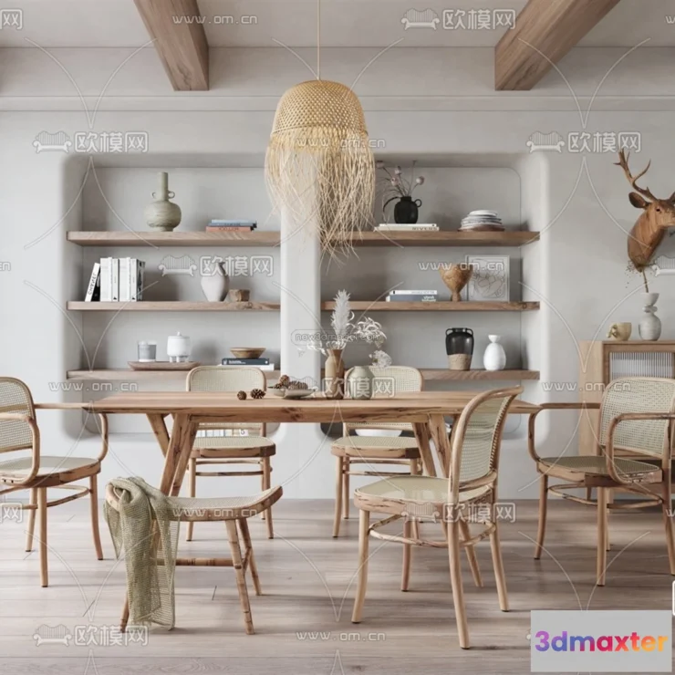 1575598 - Nordic Style Interior 3D Blocks - Dining Room 3D Model - 422 3D Max