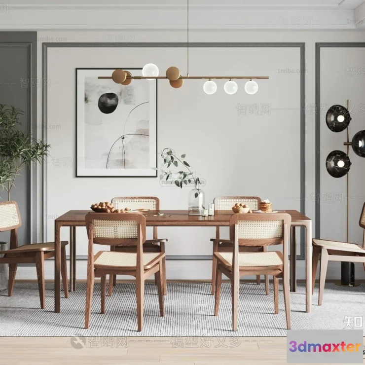 1575602 - Nordic Style Interior 3D Blocks - Dining Room 3D Model - 424 3D Max