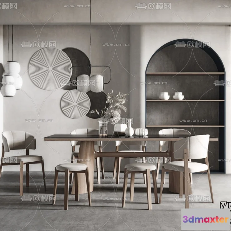 1575610 - Nordic Style Interior 3D Blocks - Dining Room 3D Model - 428 3D Max