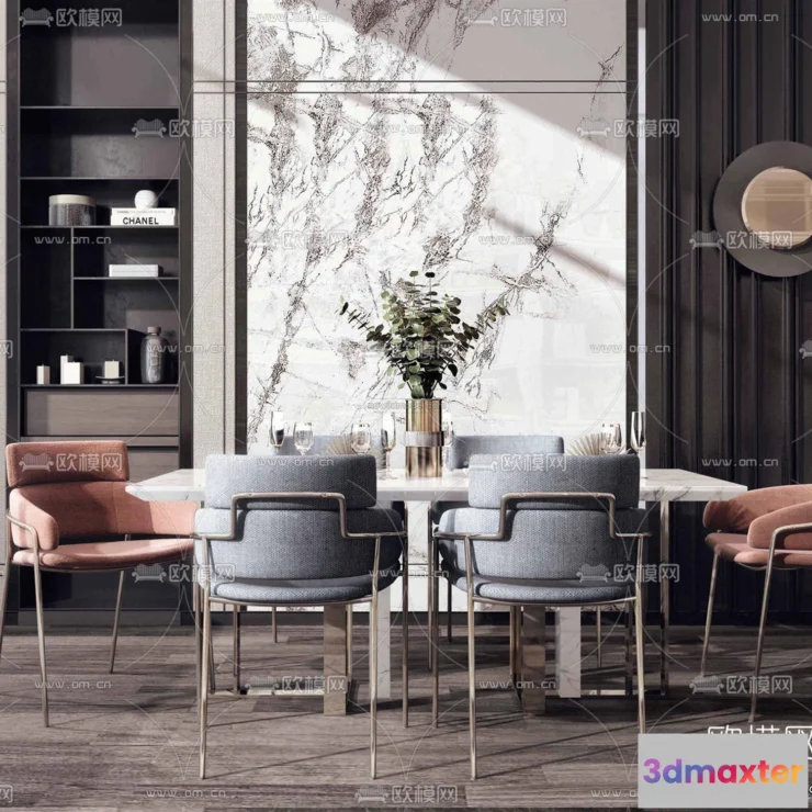 1575620 - Nordic Style Interior 3D Blocks - Dining Room 3D Model - 433 3D Max