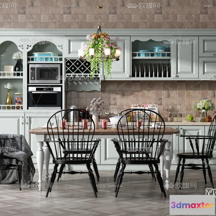 1575624 - Europe Style Interior 3D Blocks - Dining Room 3D Model - 188 3D Max