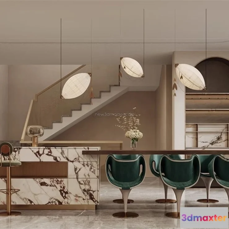 1575662 - Europe Style Interior 3D Blocks - Dining Room 3D Model - 207 3D Max