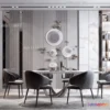 1575690 - Black - White - Gray Colors Interior 3D Blocks - Dining Room 3D Scene - 133 3D Max
